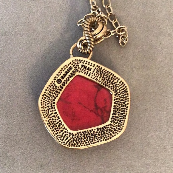 Barse Red Jasper Bronze Statement Necklace - Picture 8 of 8